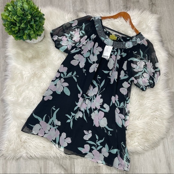 Anthropologie Paola Silk‎ Swing Dress Floral - Picture 1 of 12
